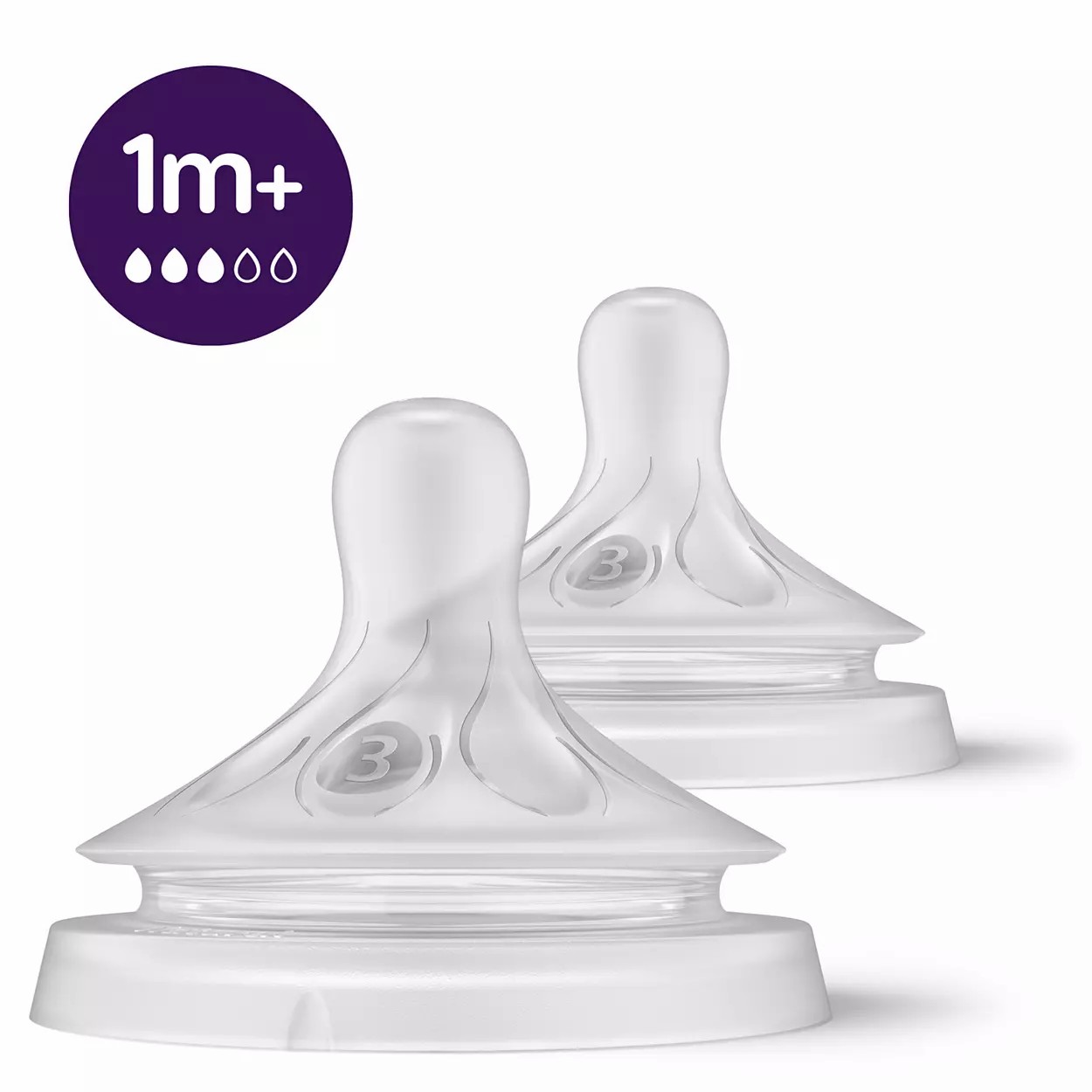Núm ty mô phỏng tự nhiên mới hiệu Philips Avent  cho trẻ từ 1 tháng tuổi ( vỉ đôi)_SCY963.02