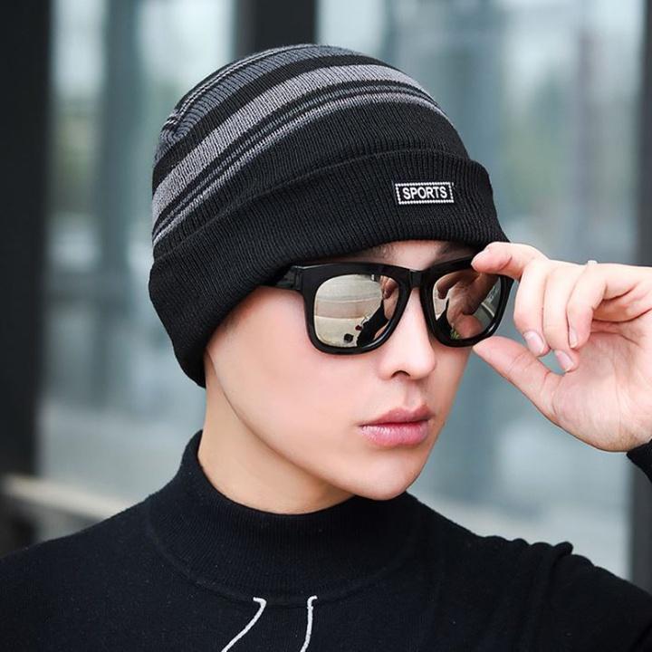 Mũ len kẻ beanie nhiều mầu AMIHOUSE