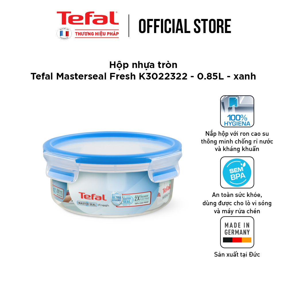 Hộp bảo quản thực phẩm nhựa Tefal Masterseal Fresh 850ml - Hàng chính hãng