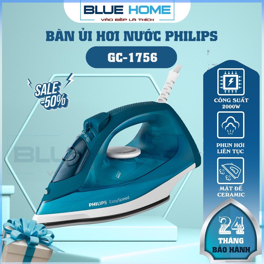 Bàn Ủi Hơi Nước Philips GC1756, 2000W Mặt Đế Ceramic, Hàng chính hãng