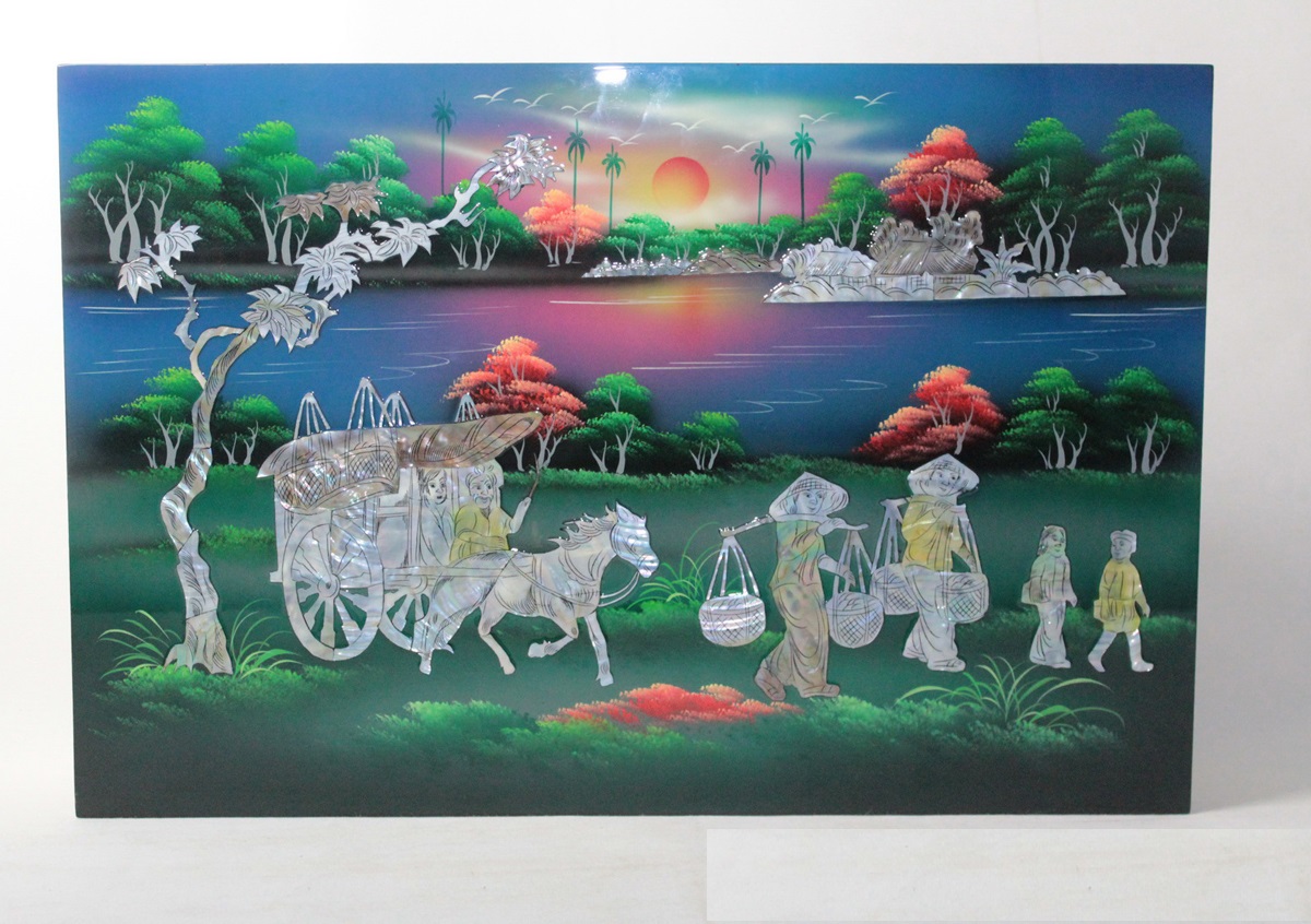 Tranh sơn mài khảm xà cừ cao cấp size 40x60