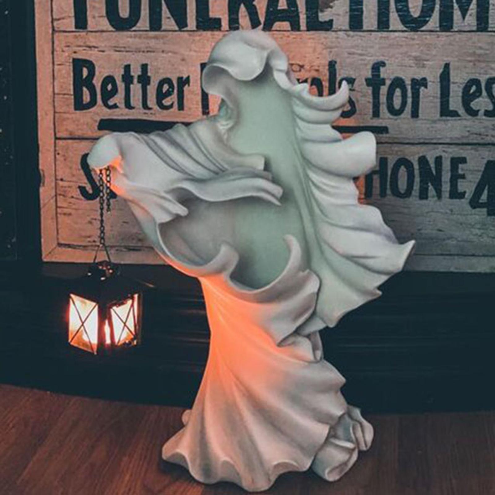 8" Resin Halloween Statue Figurine with Lantern Yard