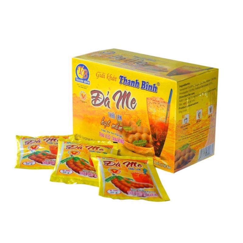 Đá me hạt mềm Thanh Bình - Hộp giấy 900g(18gói x50g), giải khát, tăng đề kháng, bổ sung Vitamin