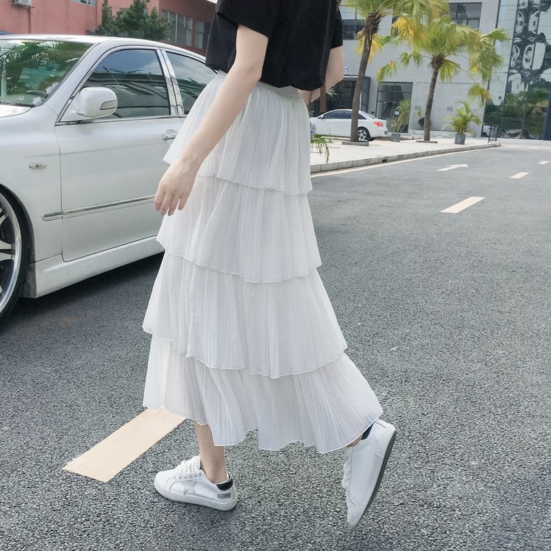 Chân váy 4 tầng dài