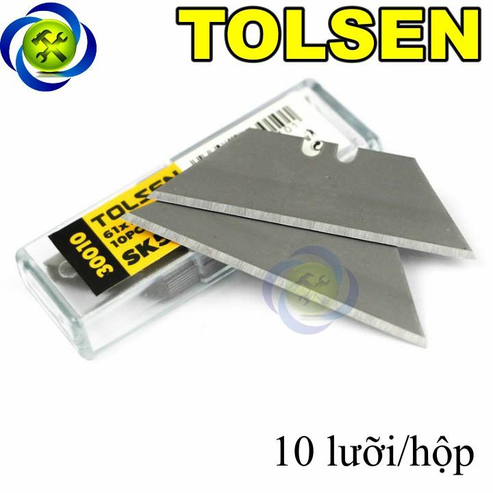 Lưỡi dao rọc giấy TOLSEN 30010 kích thước 61*19mm 10 lưỡi/hộp