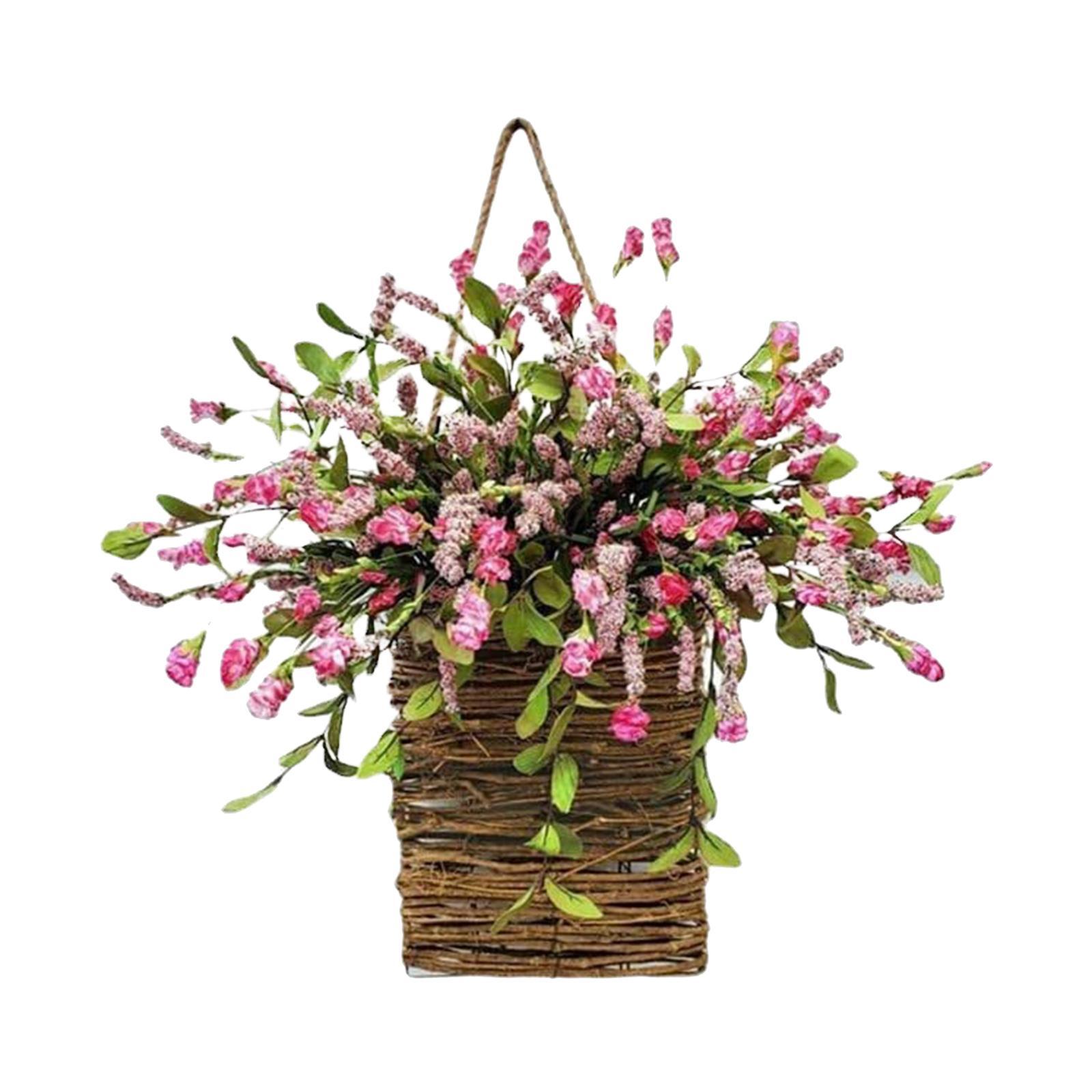 Basket of Spring Flowers Front Door, Flower Door Hanger Basket ...