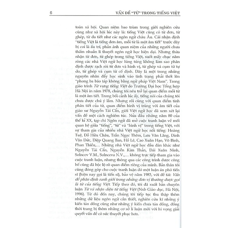 Vấn đề “từ” trong Tiếng Việt