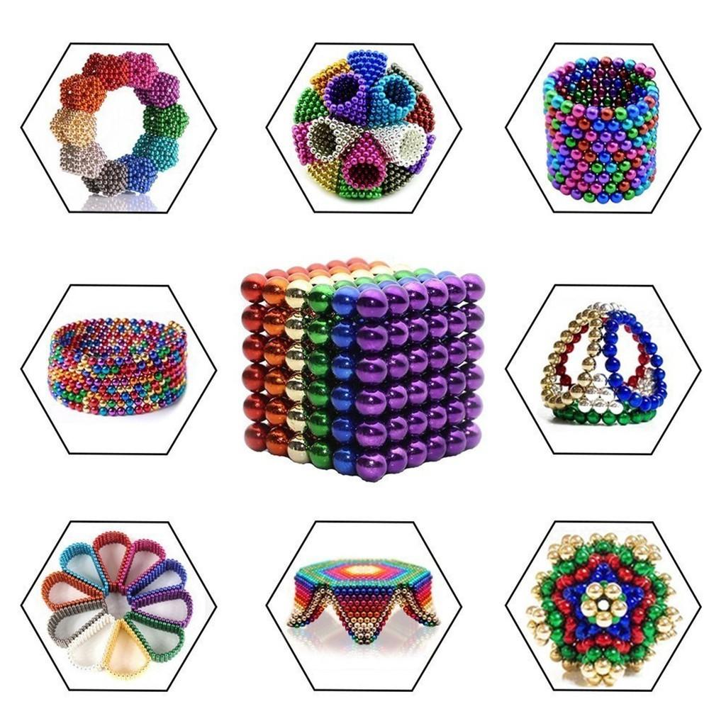 Nam châm bi 8 màu - Bucky ball 5mm , Bi nam châm tròn - bucky ball 8 màu giúp tăng khả năng tư du