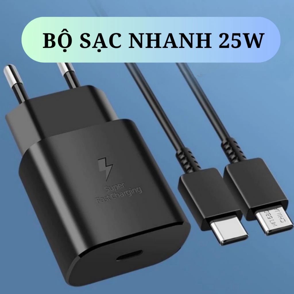 Bộ Sạc nhanh 25w SS tương thích với SS chân cắm Type C kèm dây sạc nhanh Type C - miếng lót chuột