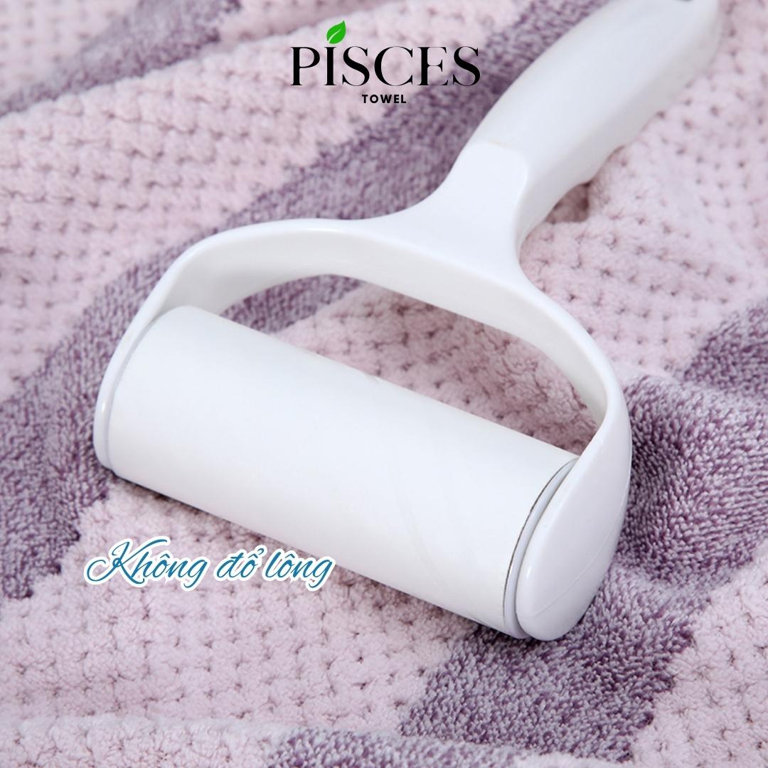 Khăn Tắm PISCES TOWEL 70x140cm Họa Tiết Tổ Ong Cotton Mềm Mại, Khăn Spa Yoga Gym Thể Thao Thấm Hút Mồ Hôi - Xanh dương, Xanh dương