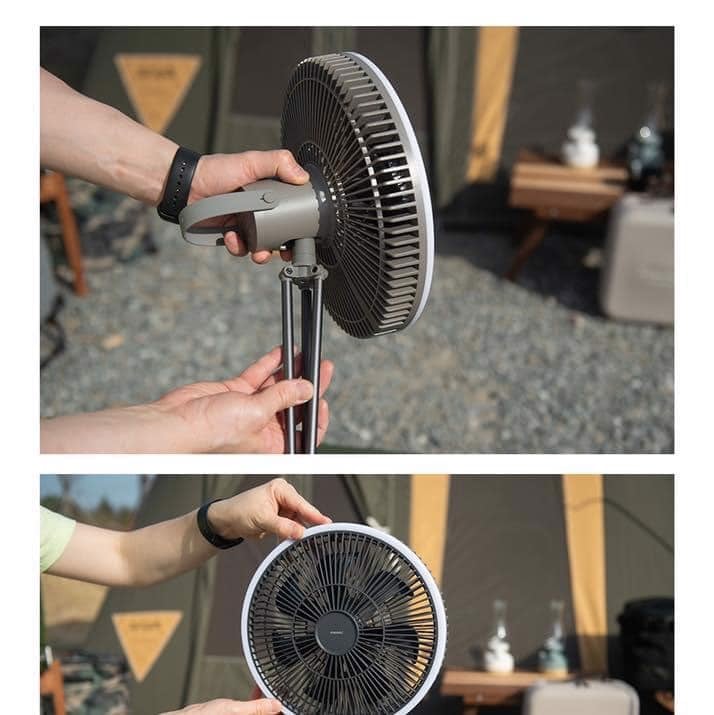 Quạt tích điện không dây kiêm đèn Mooas Made in Korea Hàng chính hãng