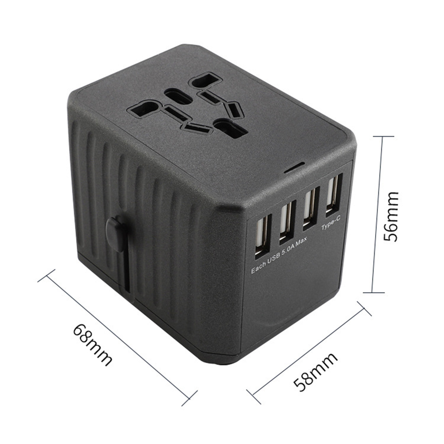 Bộ chuyển đổi du lịch đa năng Thiết kế an toàn cho bé 6A 3 USB