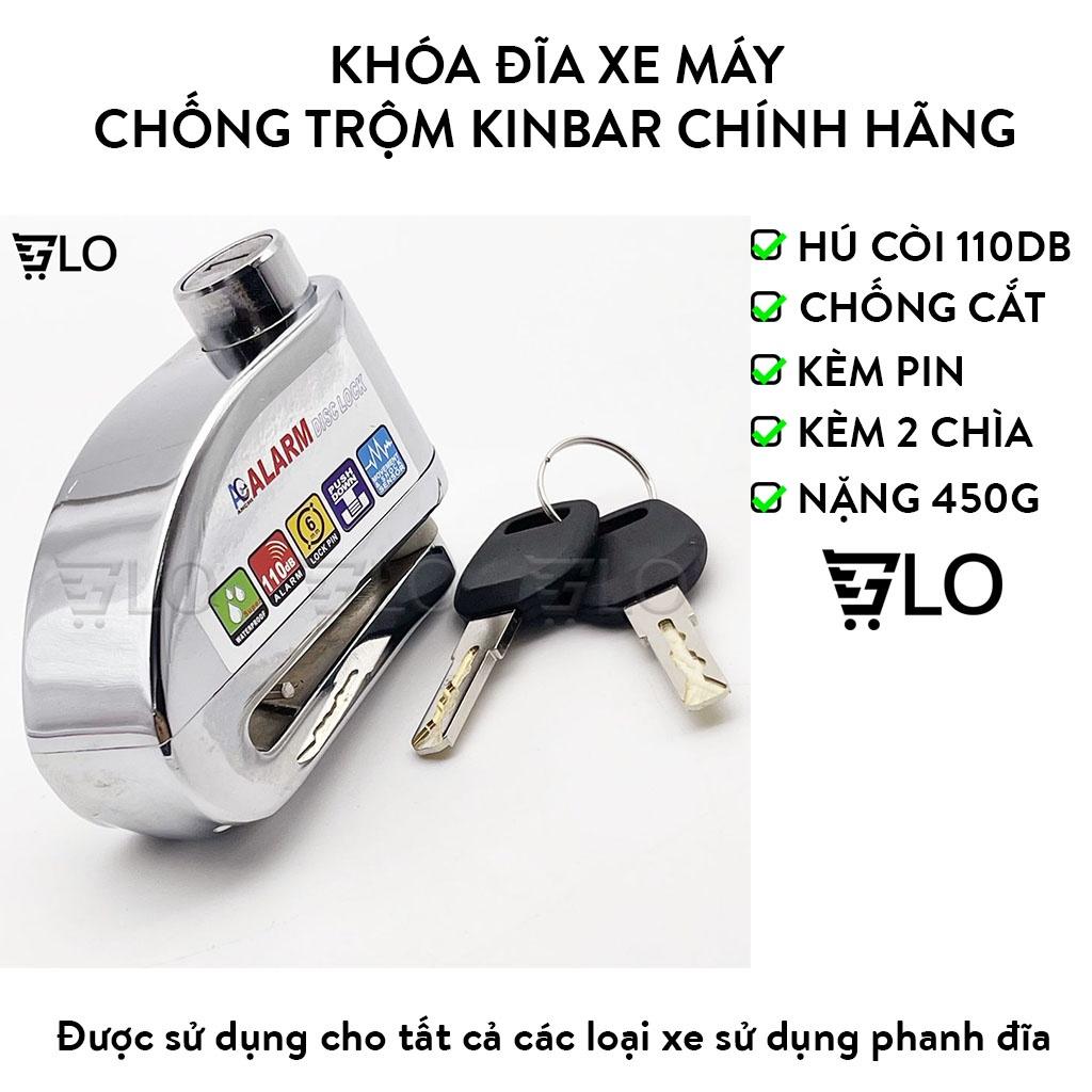 Khóa Đĩa Kinbar Xe Máy Chống Trộm Có Còi Báo Động Âm Thanh Lớn Alarm Chính Hãng