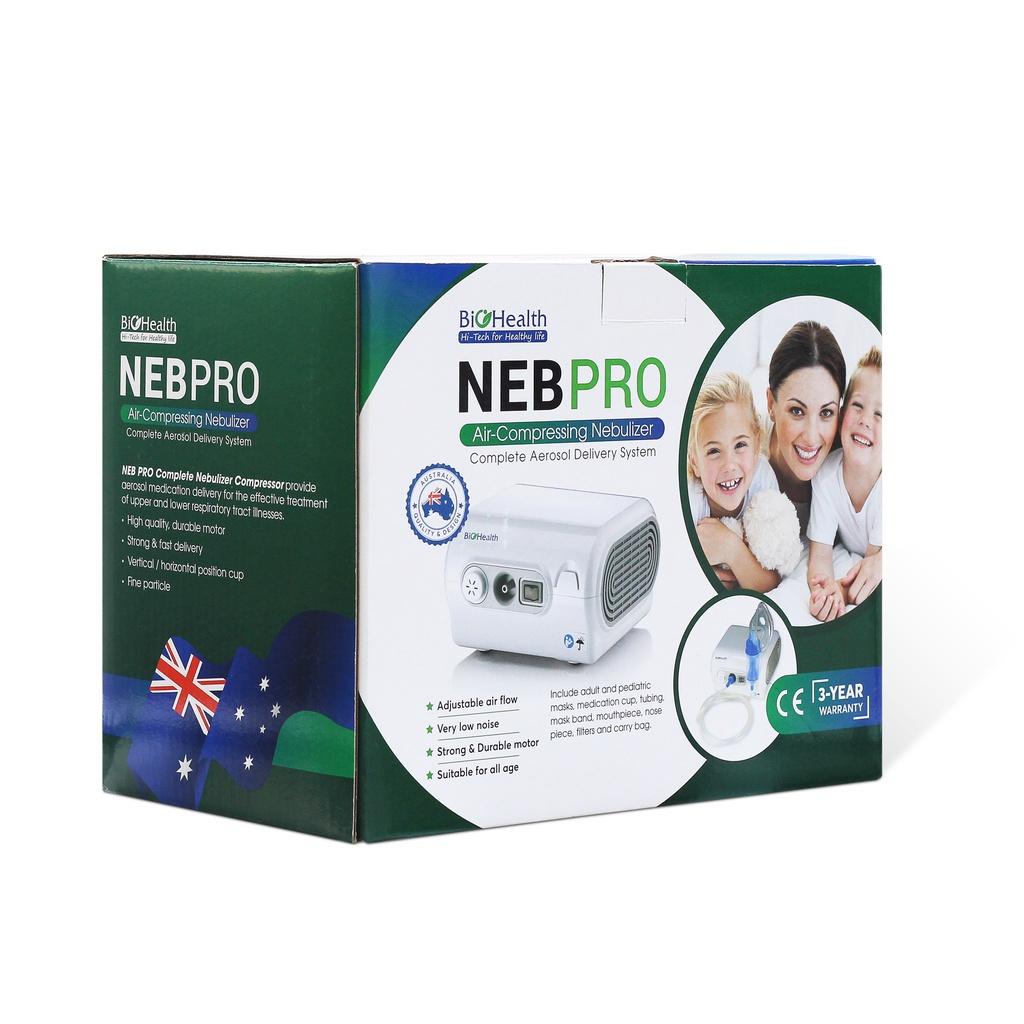 Máy xông khí dung BioHealth Neb Pro kích thước hạt sương nhỏ mịn, dễ chịu cho đường hô hấp