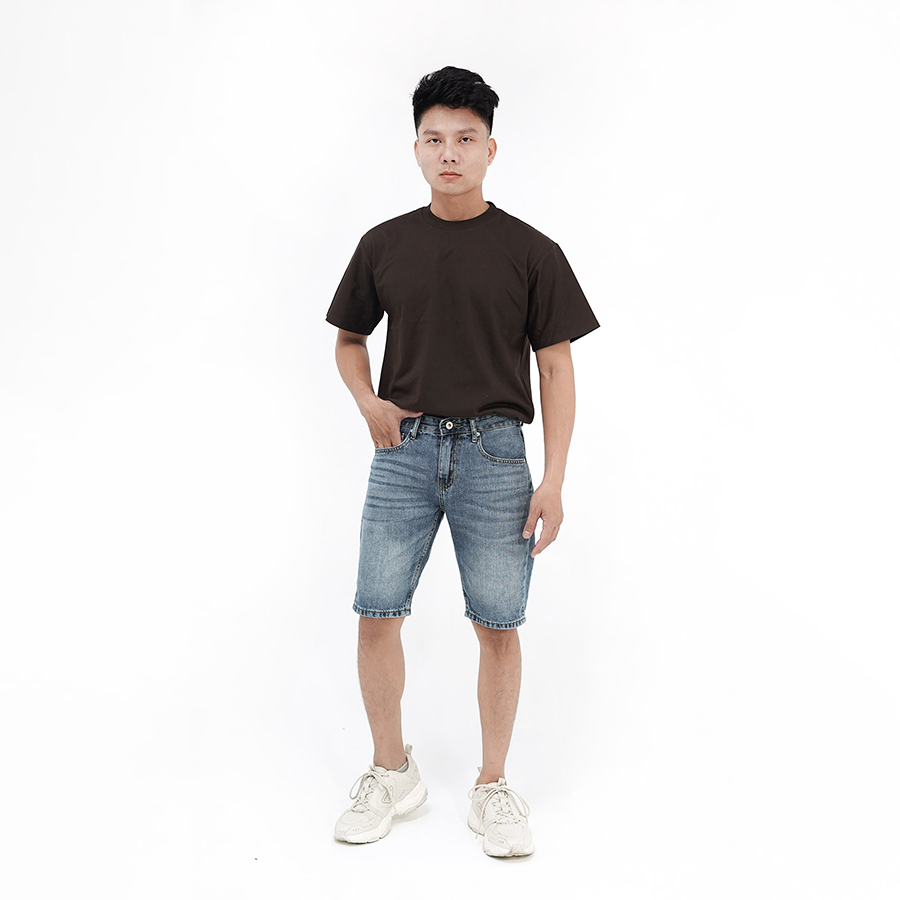 Quần Short Jeans Nam Cao Cấp HUNTER X-RAYS Form Slimfit Cotton MàuXanh Nhạt S41