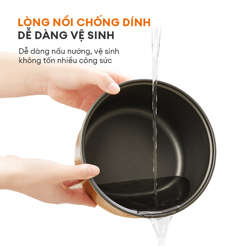 Nồi cơm điện Gaabor GR-S25D dung tích 2L lòng nồi 1L công suất 400W thiết kế trực quan dễ dàng nấu - Hàng chính hãng