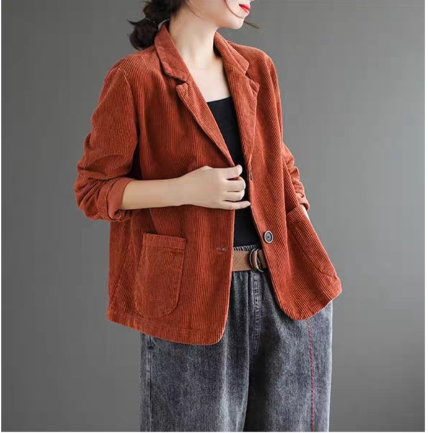 Áo blazer nữ công sở chất liệu nhung dày dặn, style lịch sự nhã nhặn CS05