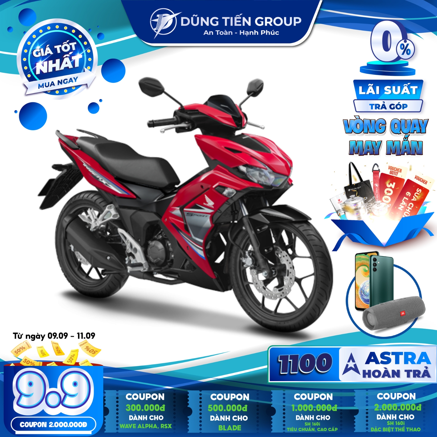 Xe Máy Honda Winner X 2023 - Phiên Bản Tiêu Chuẩn - Đỏ Đen