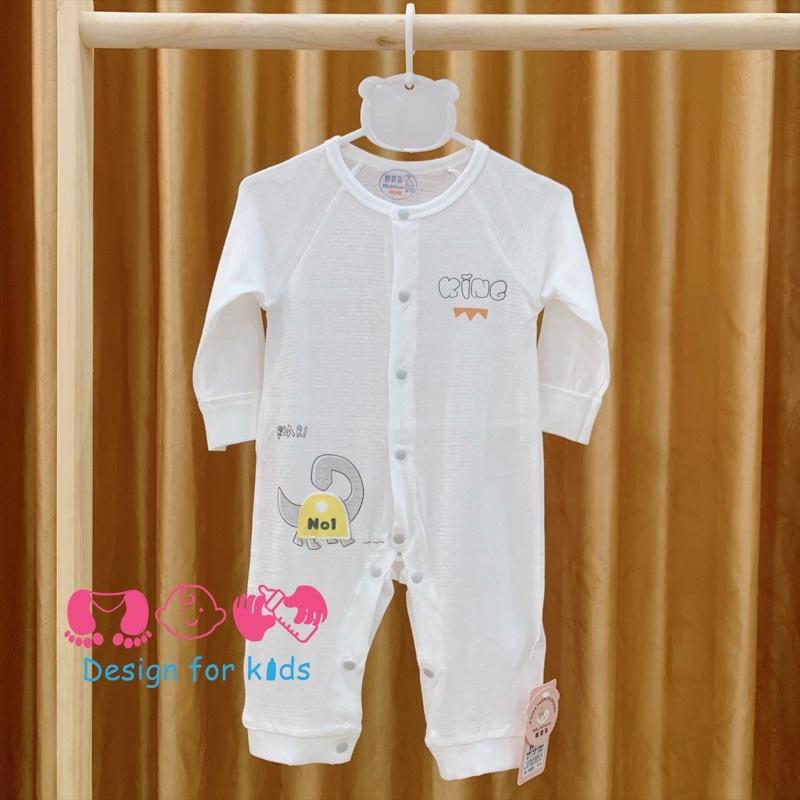 (Link 1) Bodysuit cho bé, body dài tay không tất chân (mặc nằm điều hòa), vải cotton mềm mát cho bé trai và bé gái