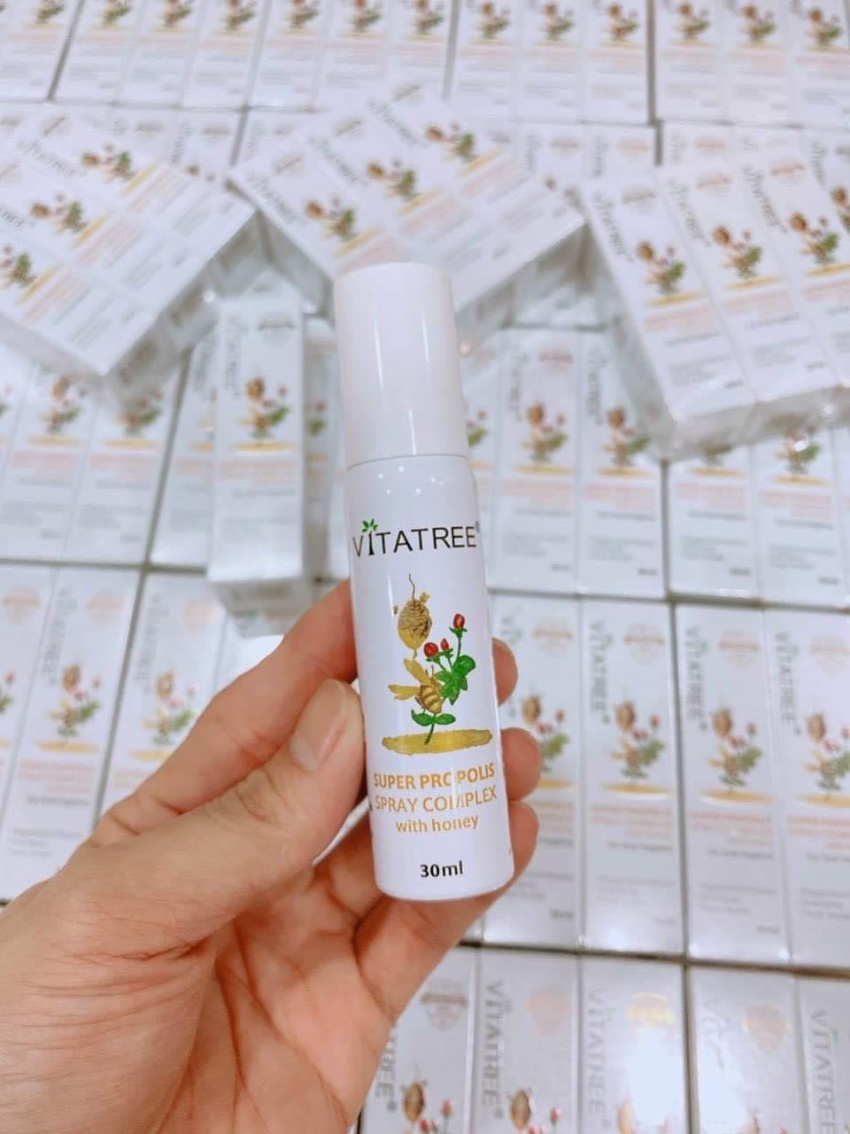 Xịt keo Ong Úc Vitatree Super Propolis Spray Complex tăng đề kháng , kháng khuẩn, Virut, nấm, giảm viêm họng, ho, nhiệt miệng - QuaTangMe Extaste