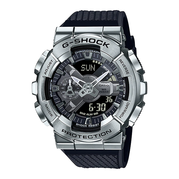 Đồng Hồ Nam Casio G-Shock GM-110-1ADR Chính Hãng | G-Shock GM-110-1ADR Silver Metal Dây Nhựa