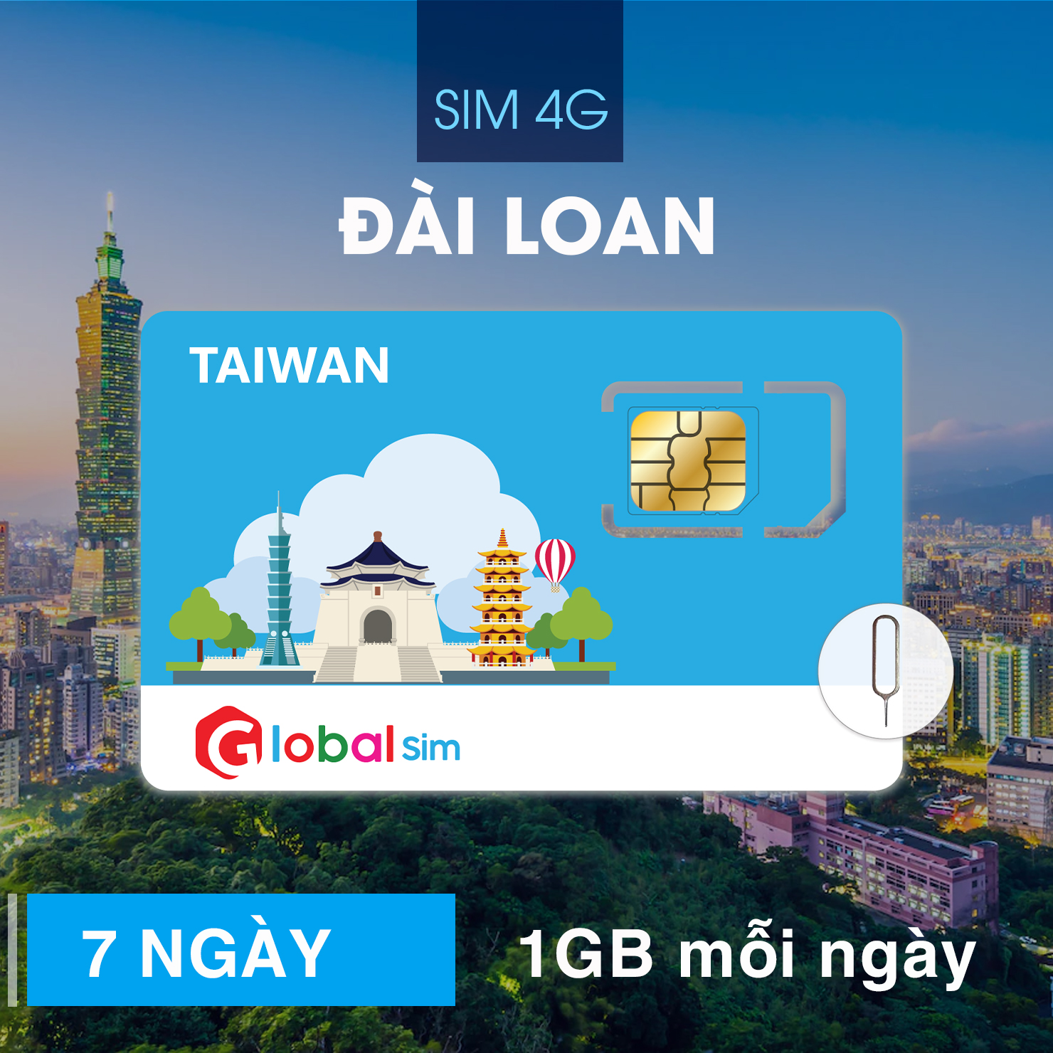 SIM 4G ĐÀI LOAN 7 NGÀY - 1GB/NGÀY