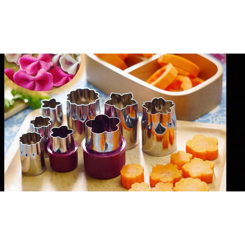 BỘ 8 KHUÔN TẠO HÌNH BẰNG INOX HÌNH HOA