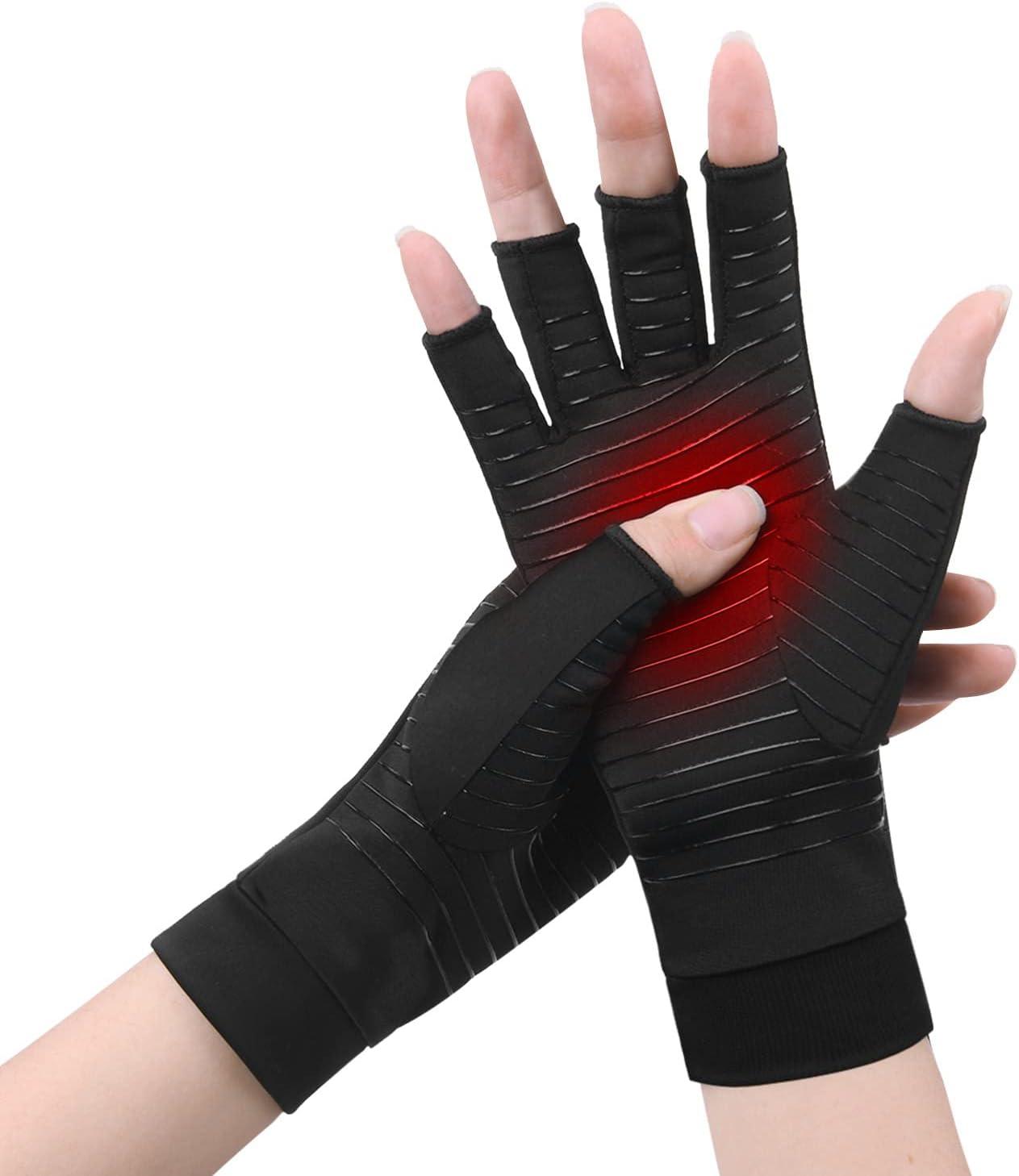 Găng tay chống viêm khớp bằng đồng, Găng tay nén cho nam và nữ cho bệnh thấp khớp và viêm xương khớp, Găng tay chống viêm khớp bằng đồng, Găng tay giảm đau ngón
