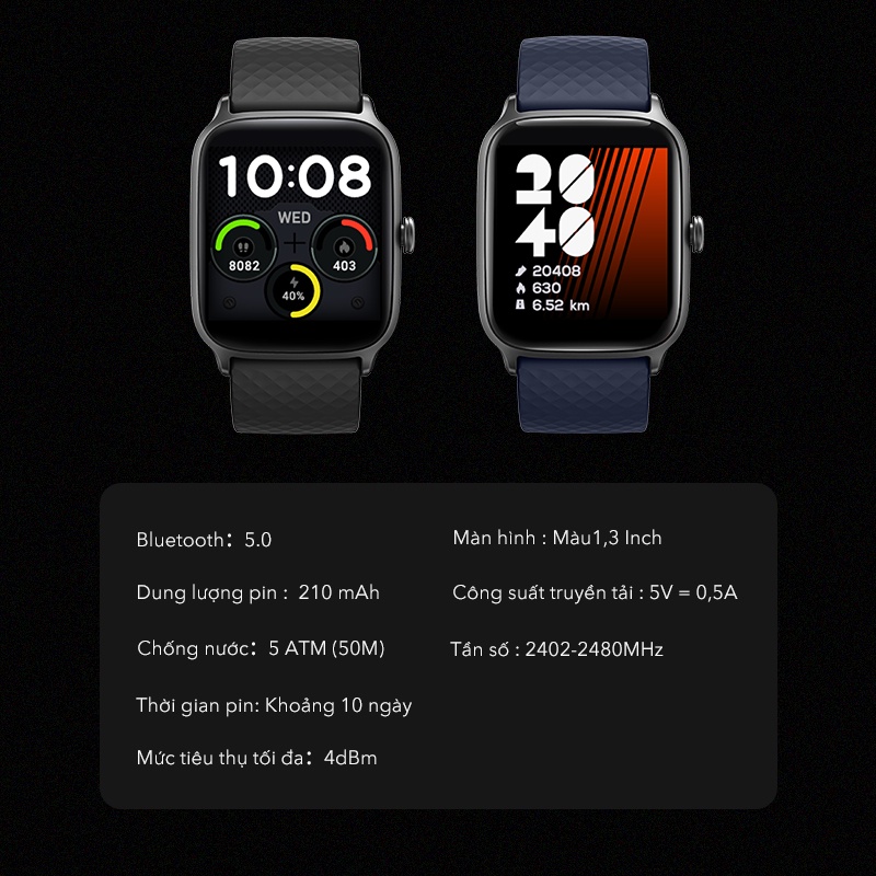 Đồng Hồ Thông Minh ACOME Smart Watch S1 Tiện Ích Chống Nước 5ATM Đo Nhịp Tim Thời Trang - Hàng chính hãng