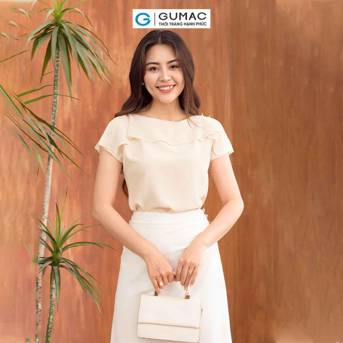 Chân váy A nhún sườn thời thượng sang trọng thời trang GUMAC VD06034
