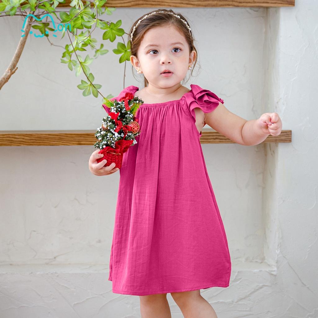 Đầm maxi cho bé gái, đầm mặc nhà bé gái chất đũi tằm nhẹ mát, hợp mặc nhà đi chơi, bé từ 2,3,4,5,6 tuổi MonBabies MV25
