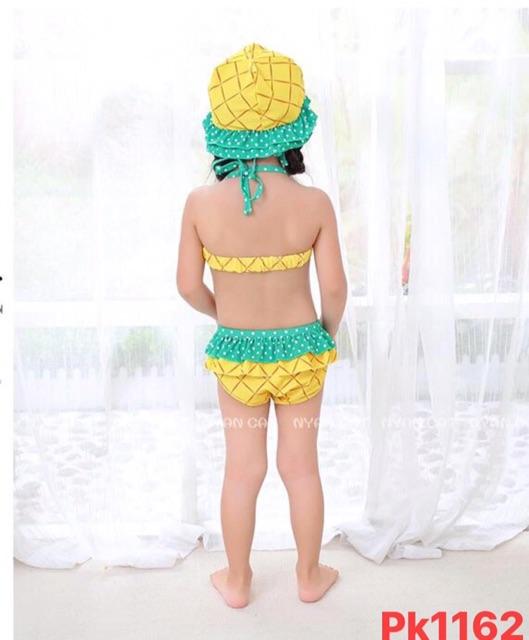 Set bikini dâu dứa trẻ em