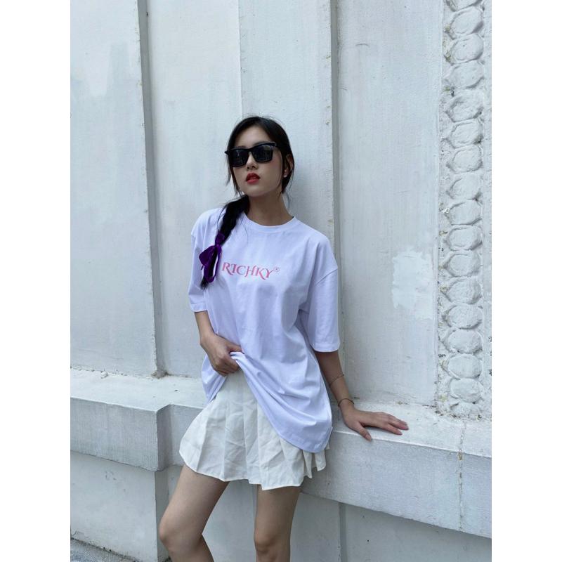 [Mã INBAU300 giảm 10% đơn 250K] Áo Thun Unisex Richky Premium Tee Luxury BlackPink Trắng - RKP02