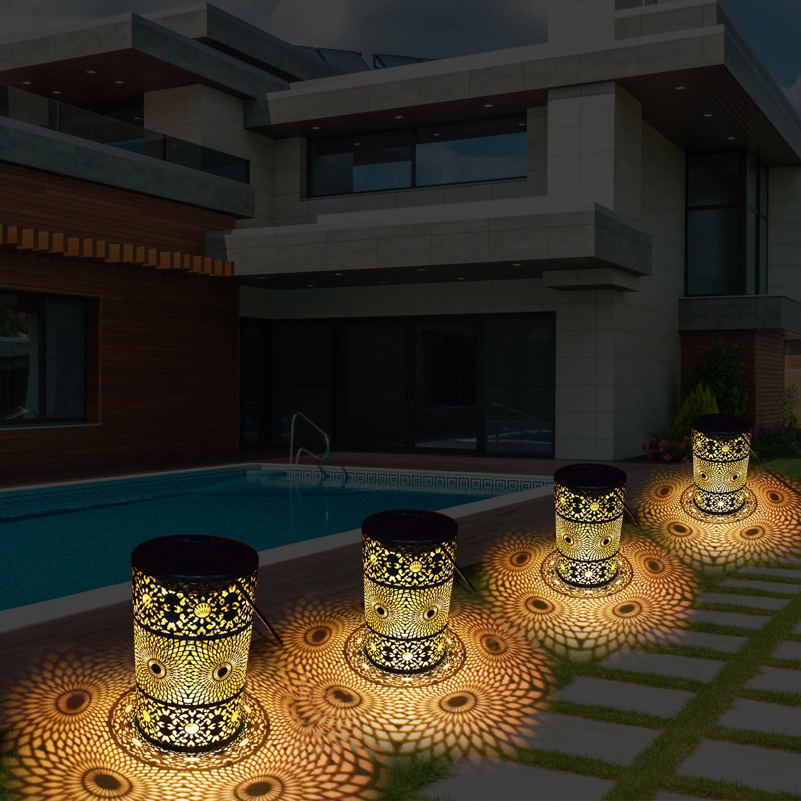 Solar Hanging Lantern Lights LED Solar Projection Lights Waterproof Outdoor Retro Decorative Landscape Lighting