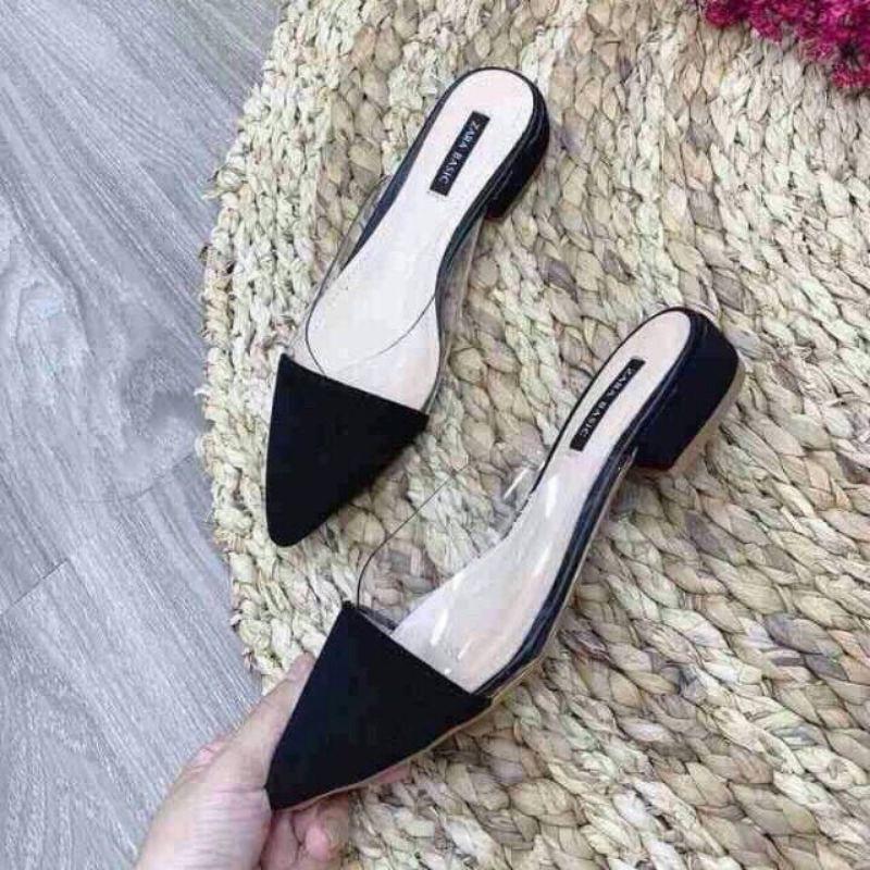 GIÀY SỤC MICA PHA DA LỘN ĐẾ BỆT - 2P