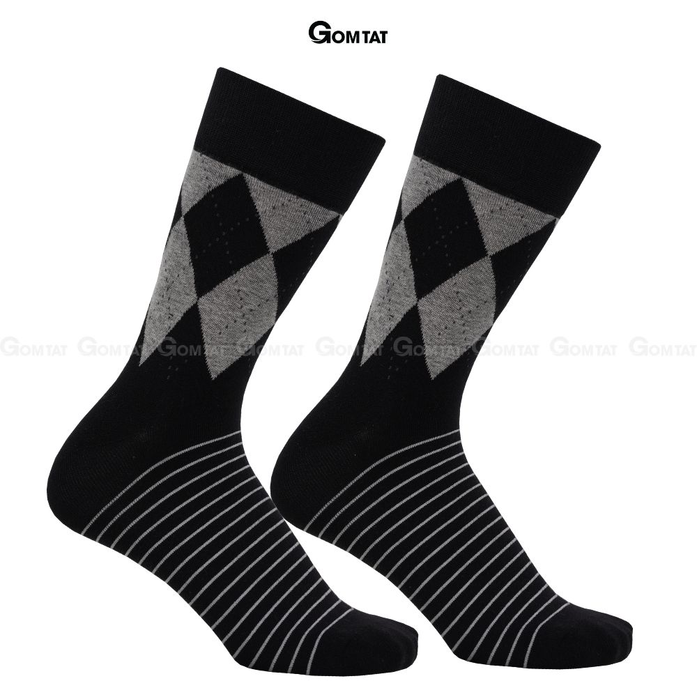 Hộp 5 đôi tất đi giày tây nam cổ cao GOMTAT cao cấp mẫu MIX07, vớ nam công sở chất liệu cotton mềm mại, hút ẩm thoáng khí - GOM-MIX07-CB5