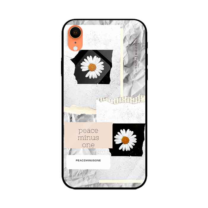 Ốp lưng kính cường lực cho iPhone Xr Nền Hoa Cúc Nền Giấy  - Hàng Chính Hãng