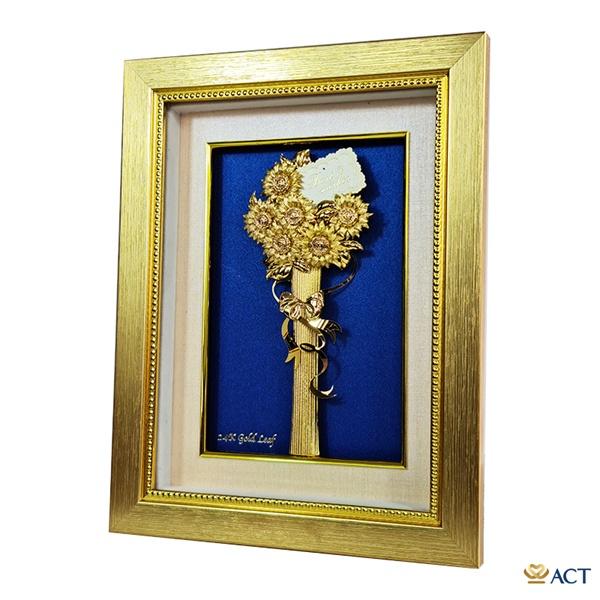 Tranh hoa hướng dương dát vàng 20x26 cm- quà tặng vợ, quà tặng bạn gái, quà 20/10, quà 8/3, quà valentine,...