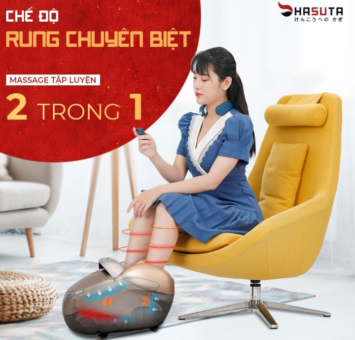 Máy massage chân Hasuta HMF-320 xoa bóp lòng bàn chân, ngón chân - Hàng Cao cấp chính hãng
