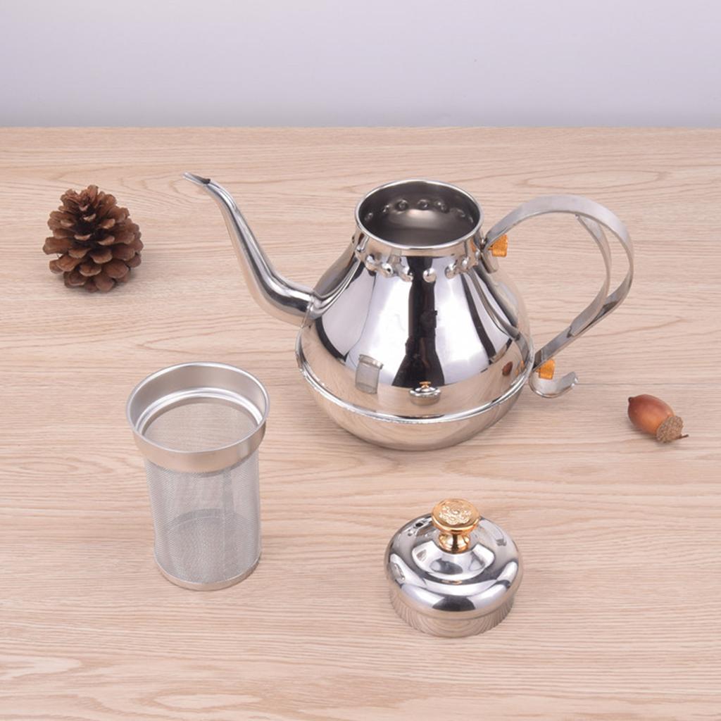 1.2L Stainless Steel Pour Over Drip Coffee Tea Pot Kettle Kitchen Restaurant