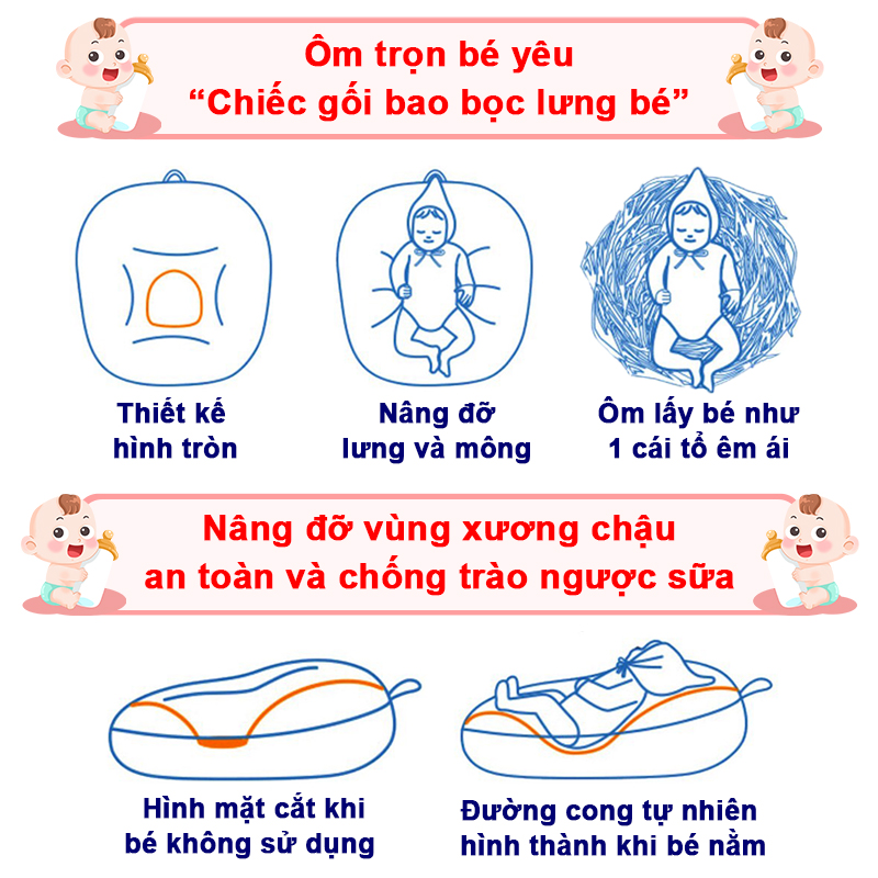 Gối chống trào ngược chất cotton cao cấp Baby-S, Gối cho bé sơ sinh 0-2 tuổi size đại nhiều họa tiết – SSS011