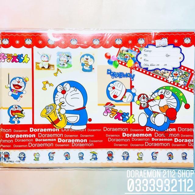 Combo 10 bìa bao sách có nhãn tên và giấy kiếng Doraemon