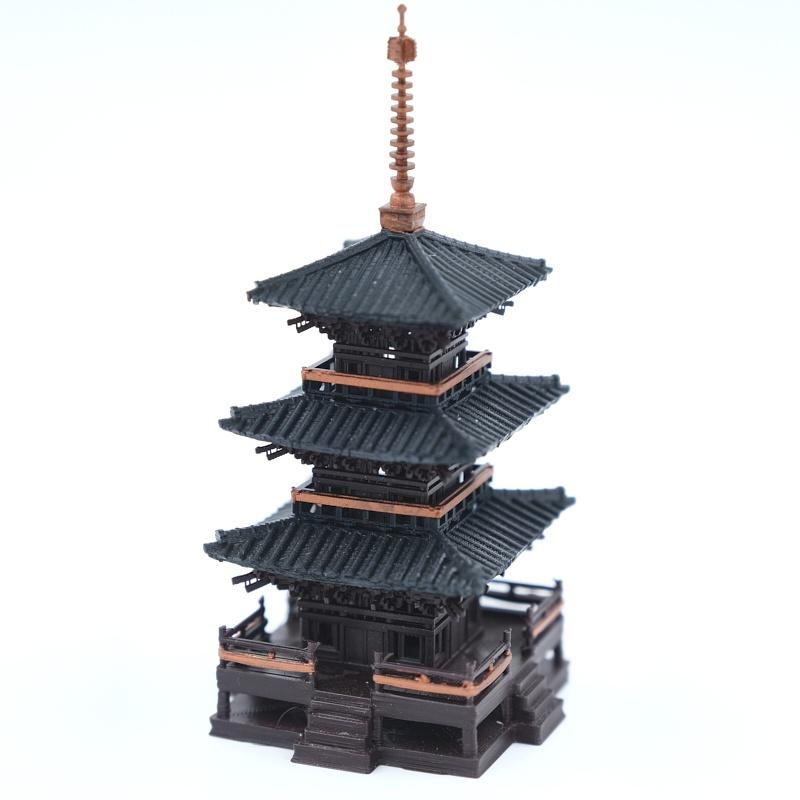 Mô hình tiểu cảnh THÁP TOSHUGO 3 TẦNG size NHỎ - bán cạn - bể cá - hòn non bộ - terrarium - tinh xảo - chất lượng cao
