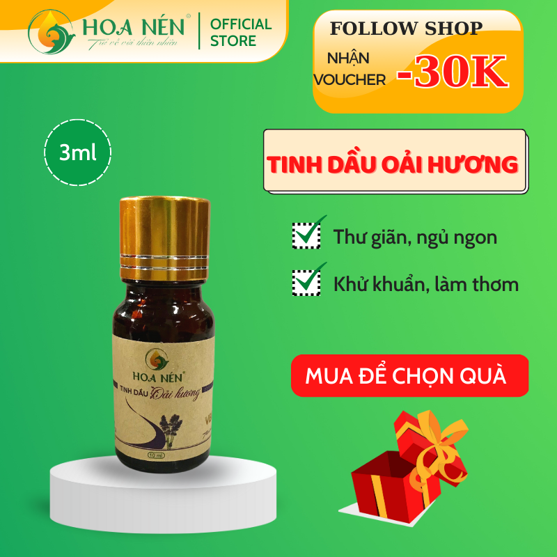 Tinh dầu hoa Oải Hương nguyên chất Hoa Nén 3ml - 50ml - Làm thơm phòng, đuổi muỗi, ngủ ngon