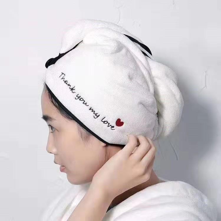 Khăn Quấn Tóc - Khăn Ủ Tóc Mềm Mịn Khô Nhanh Siêu Thấm Hút Mẫu Thank You My Love.