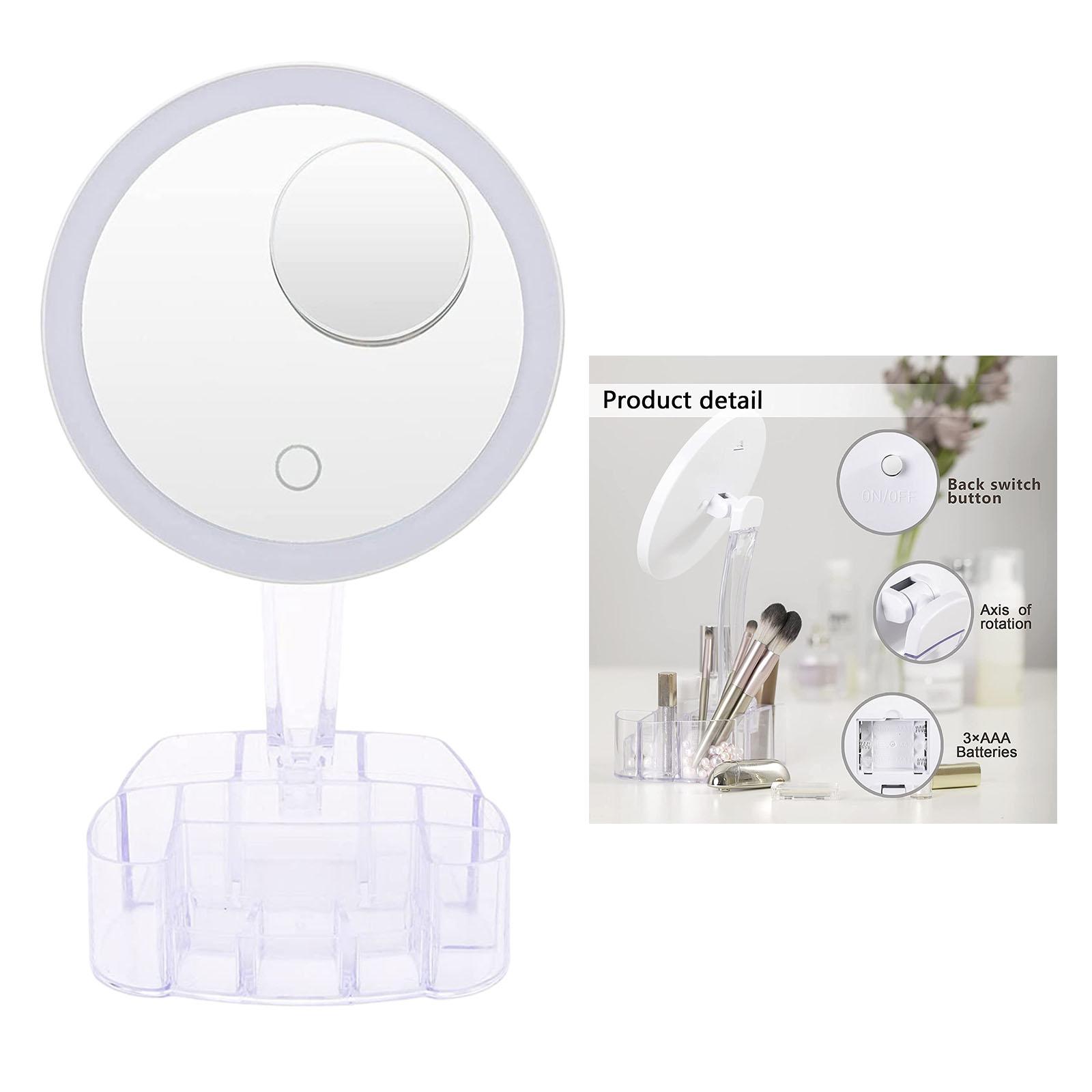 Makeup Mirrors Dimming Light Up Mirror 90° Rotation Powered by Battery