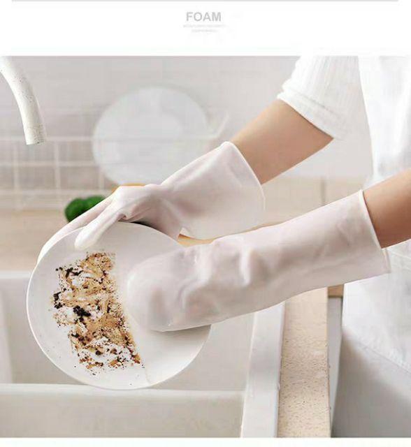 Đôi găng tay bàn chải silicone siêu dai, siêu sạch