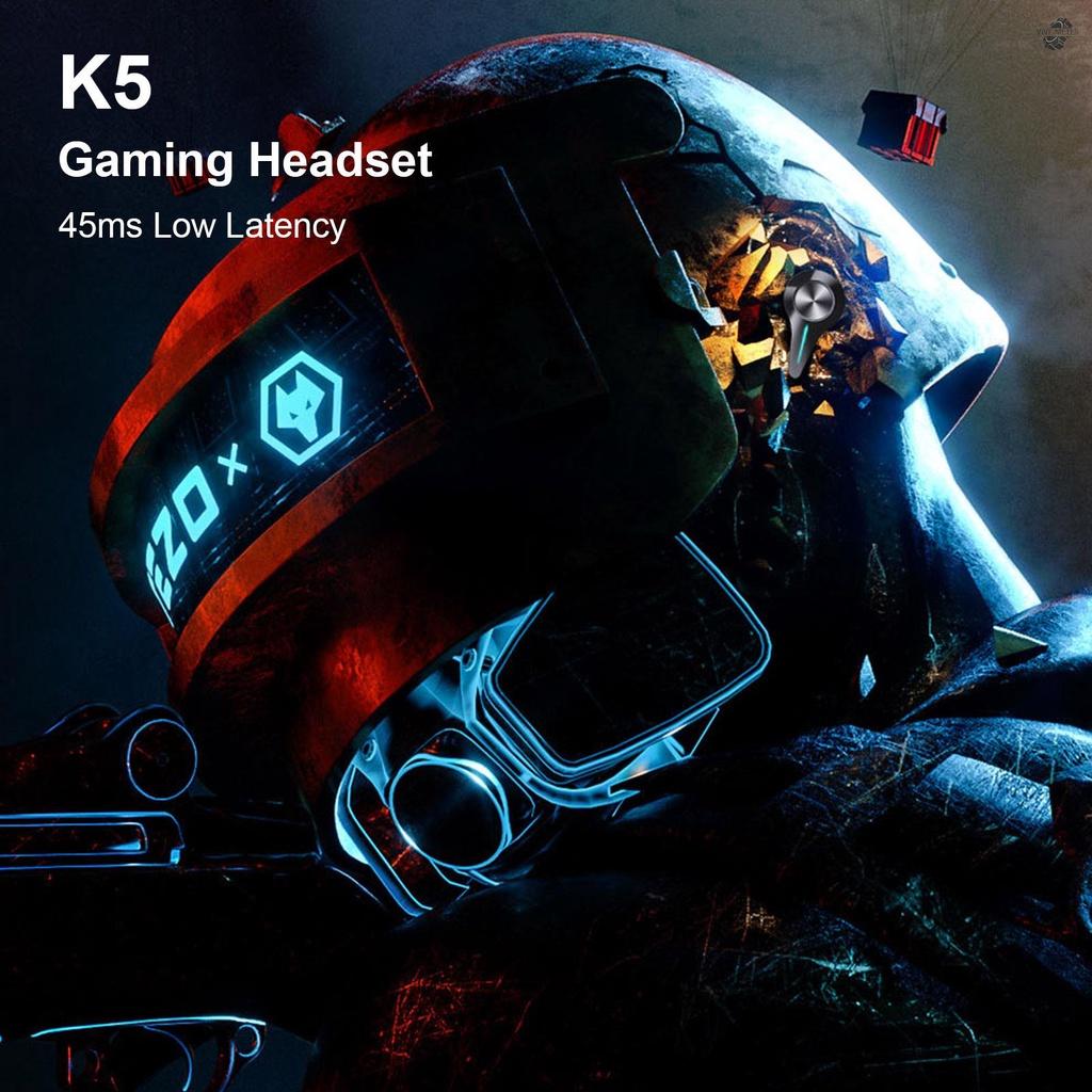 K5 Bluetooth Earphones Gaming Headset 45ms Low latency 9D Hifi Stereo Wireless Headphone LED Light Noise Cancelling Headsets