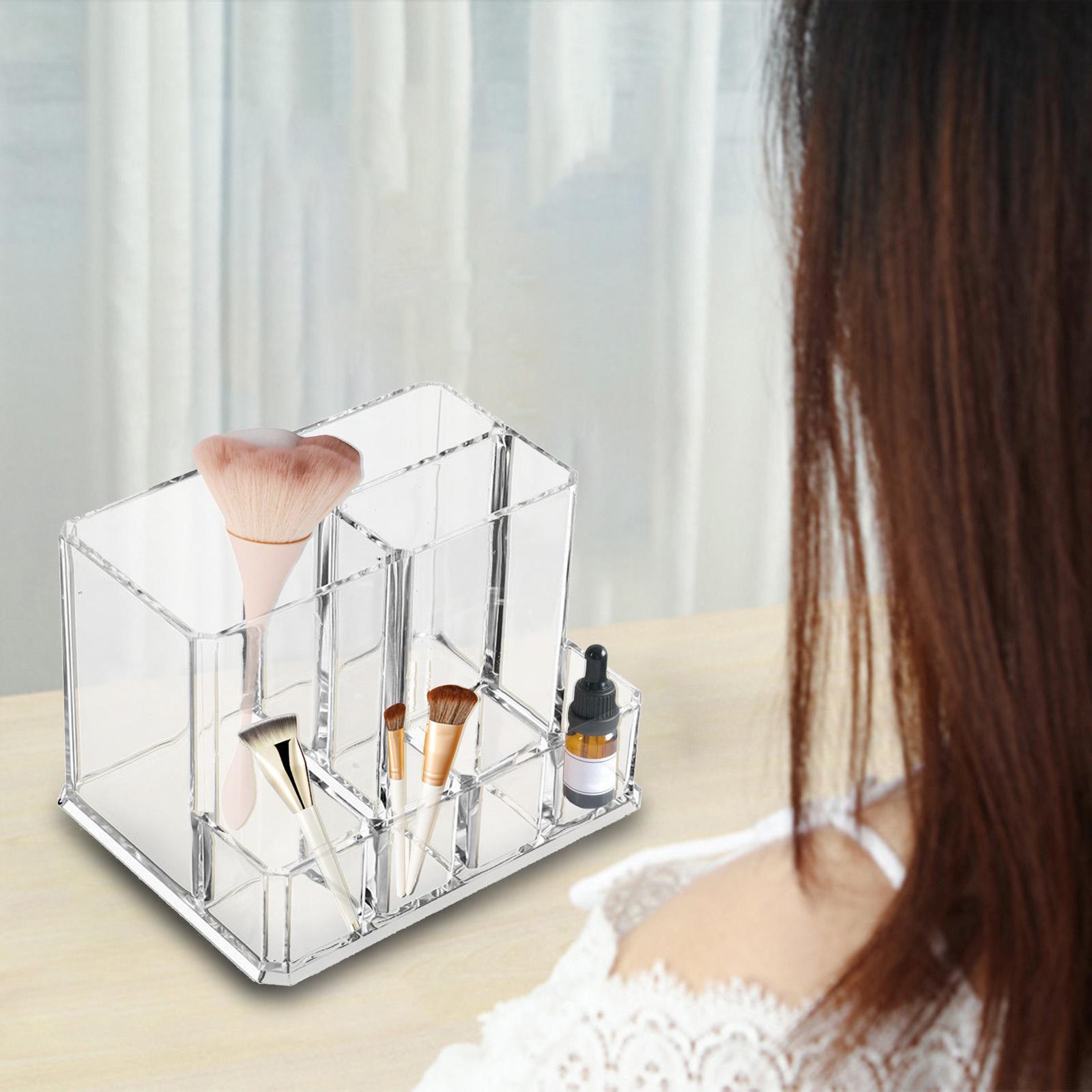 Makeup Brush Holder 7 Grids Multi Function Box Organizer Display Holder