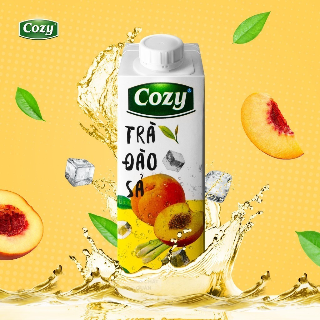 Thùng 24 hộp Trà Đào Sả Cozy 225ml